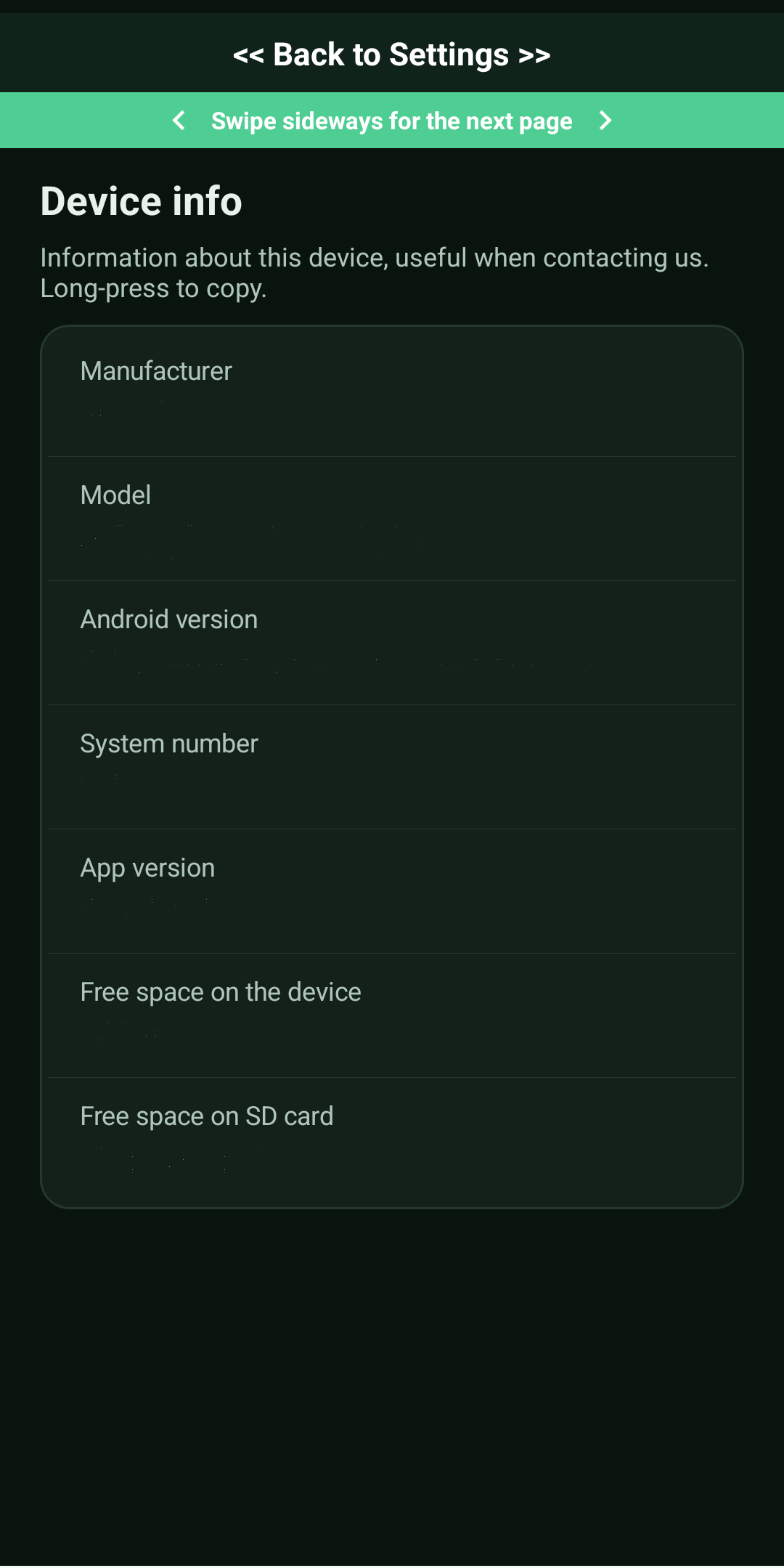 Phone Guardian’s actual Device info screen